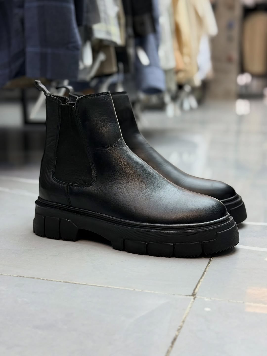 The Noir Lug-Sole Chelsea Boot